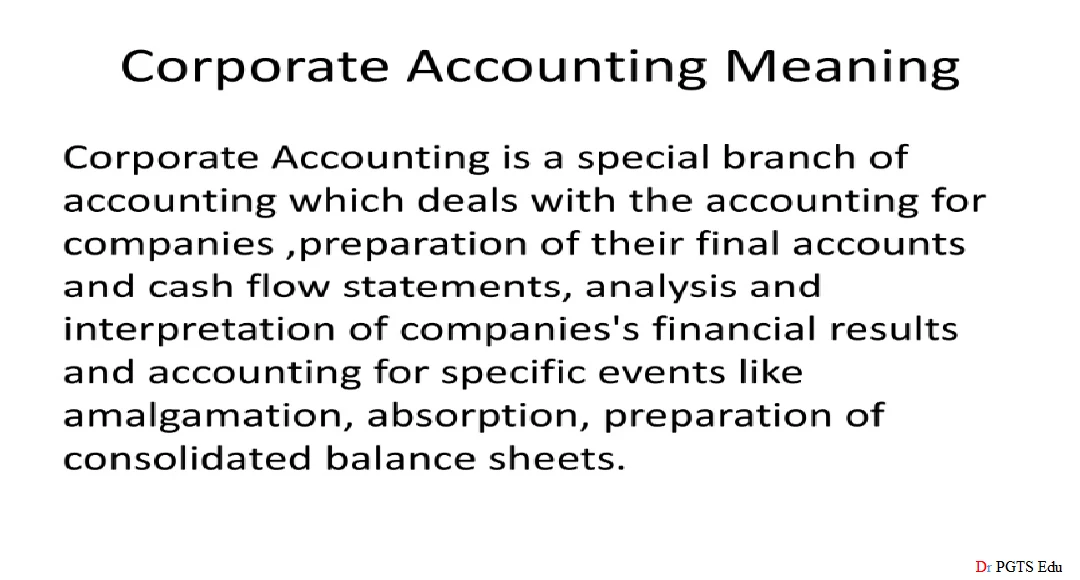 Corporate Accounting meaning