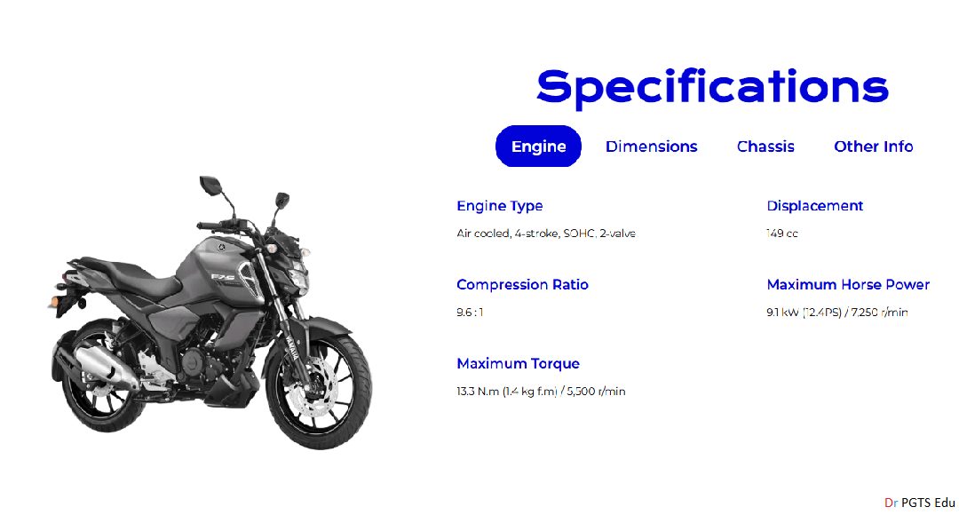 Yamaha FZS V3 Specifications