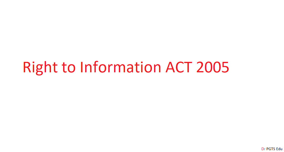 Right to Information Act 2005