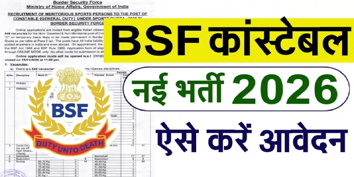 BSF Constable 2026 Apply Online