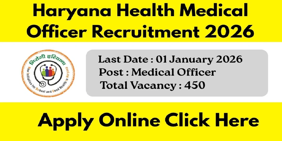 Haryana Health Department MO Online Form 2026