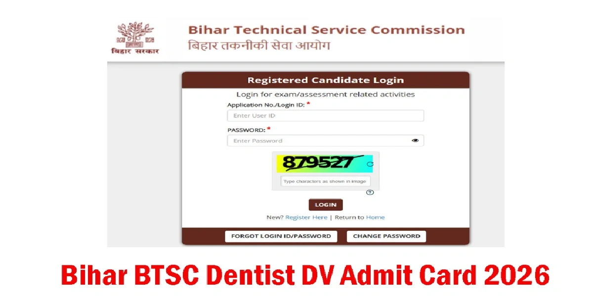 BTSC Dentist DV Admit Card 2026