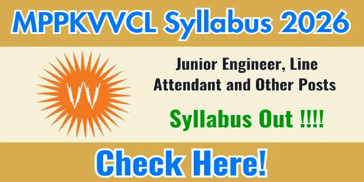 MPPKVVCL Welfare Officer and Other Posts Syllabus 2026 