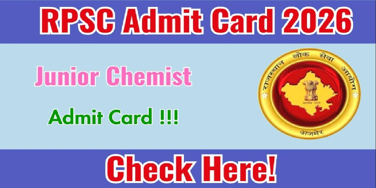 RPSC Junior Chemist Admit Card 2026