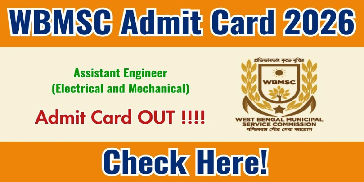 WBMSC Assistant Engineer Admit Card 2026