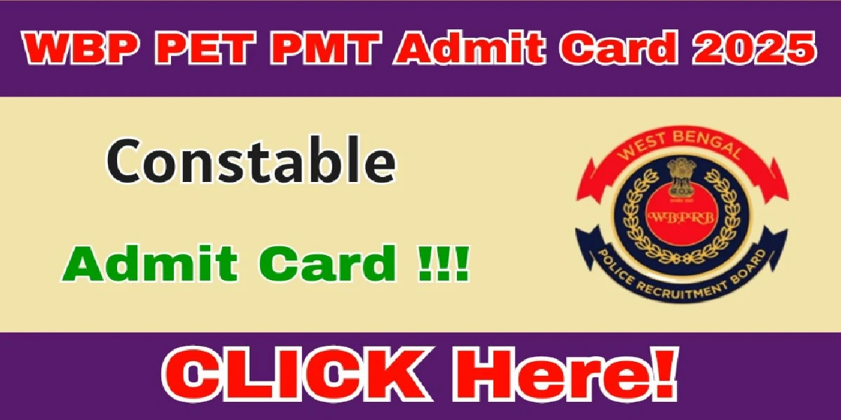 WBP Constable PET PMT Admit Card 2026